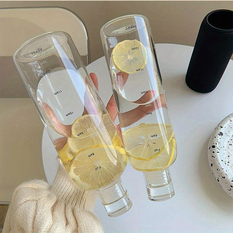 Leak-Proof Lemon-Infused Water Bottle 500ml 700ml BPA-Free Hydration Reminder