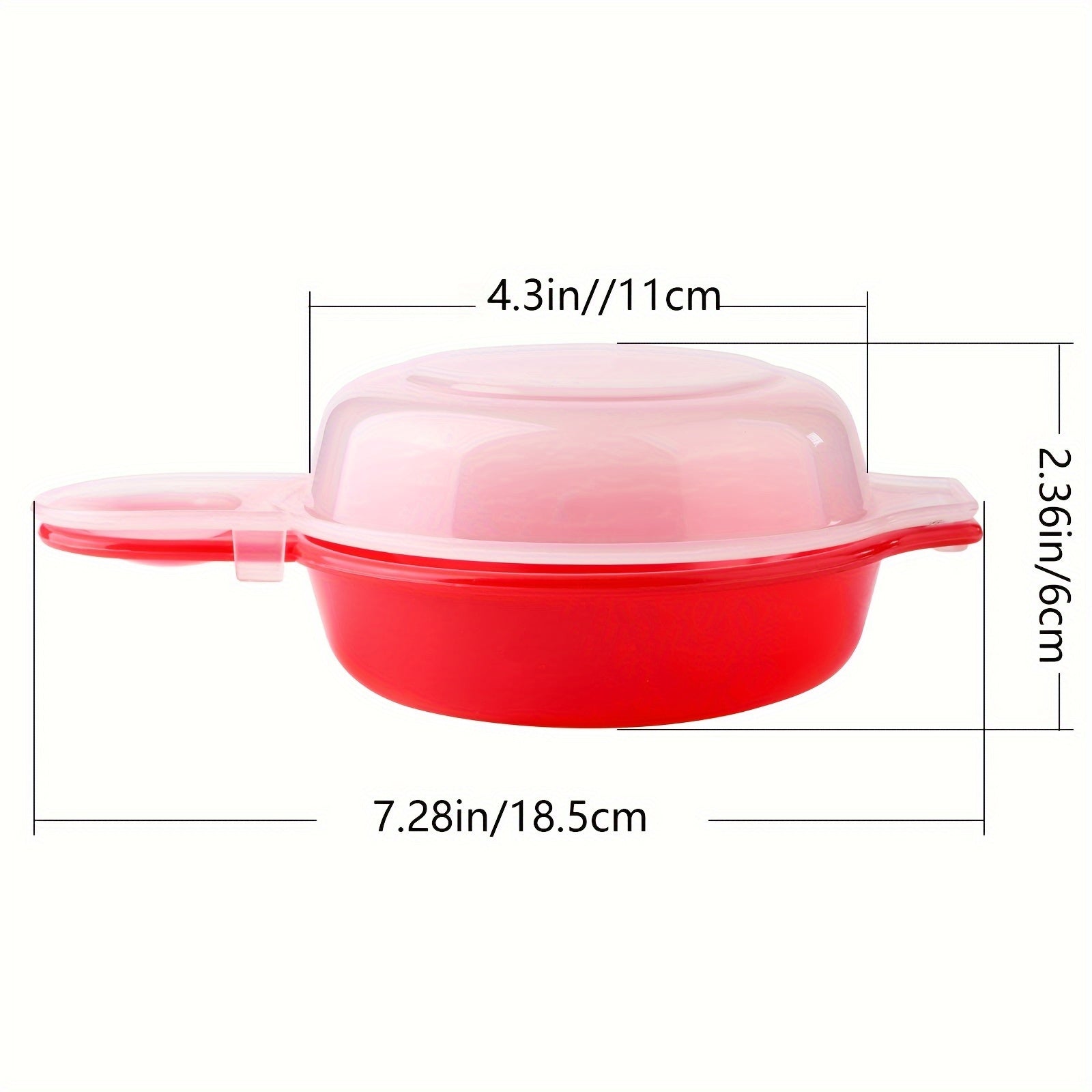 EasyEggwich Microwave Egg Cooker Red Clear Perfect Breakfast Sandwiches 1 Min