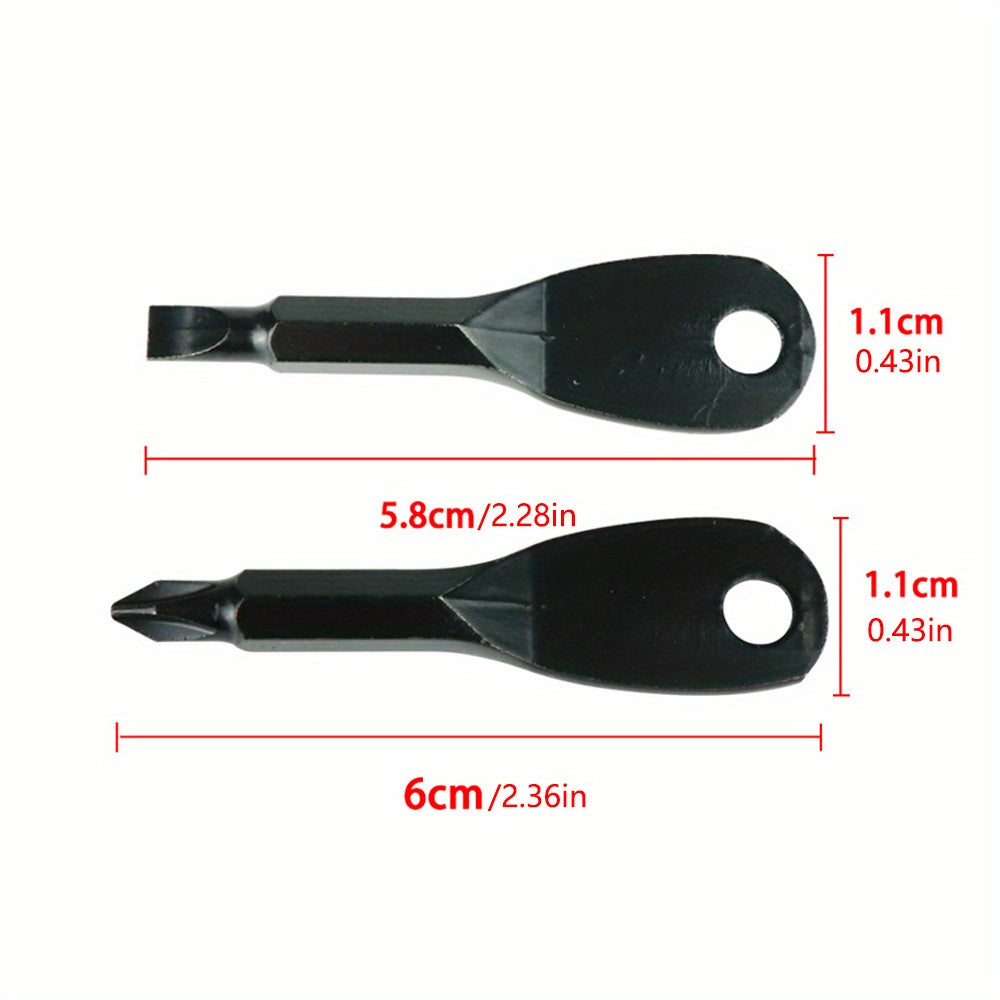 2Pcs Mini Pocket Screwdriver Set Stainless Steel Phillips Slotted Repair Tools