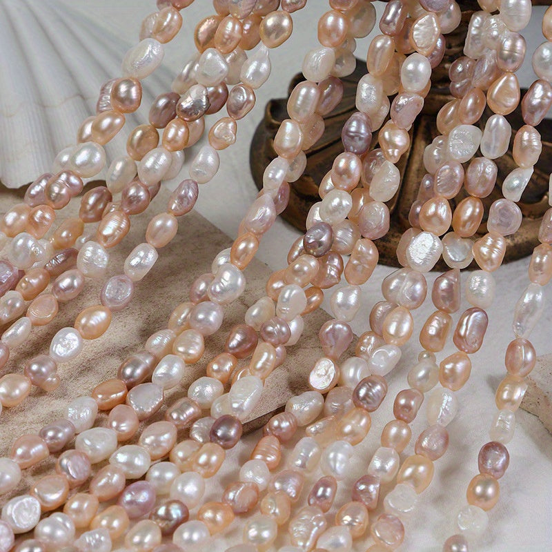 Freshwater Pearl Necklace Long Baroque Chain Natural White Champagne Lavender Spring Summer Jewelry