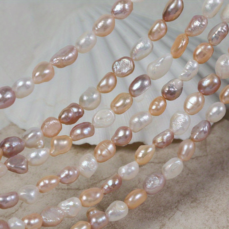 Freshwater Pearl Necklace Long Baroque Chain Natural White Champagne Lavender Spring Summer Jewelry