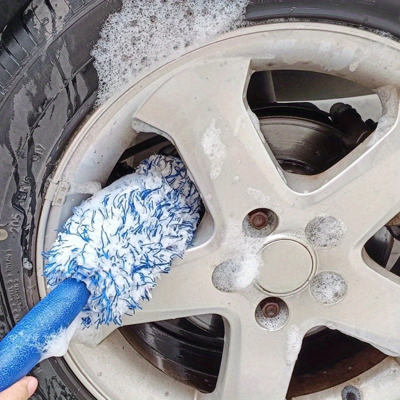 Microfiber Car Wheel Brush Tire Cleaning Scrubber Auto Detailing Rim Dust Remover
