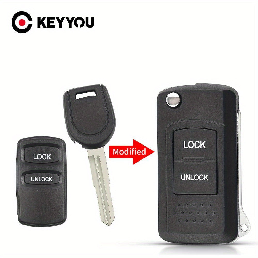 2-Button Remote Car Key Shell for Mitsubishi and Chevrolet Vehicles