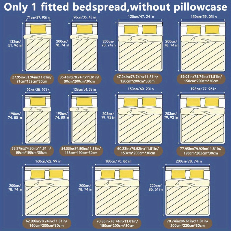 Quilted Fitted Sheet Teddy Bear Couple Print Soft Brushed Polyester Fits Mattresses Up to 29cm