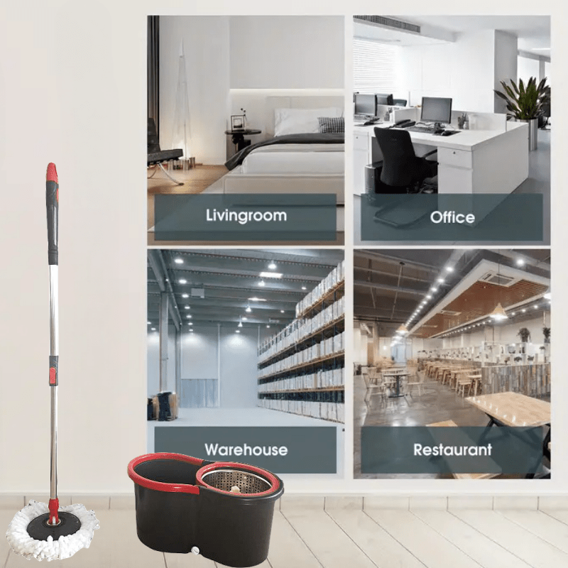 Set de mopa con centrifugado Easy-Clean con ruedas de doble accionamiento para limpieza en húmedo y en seco