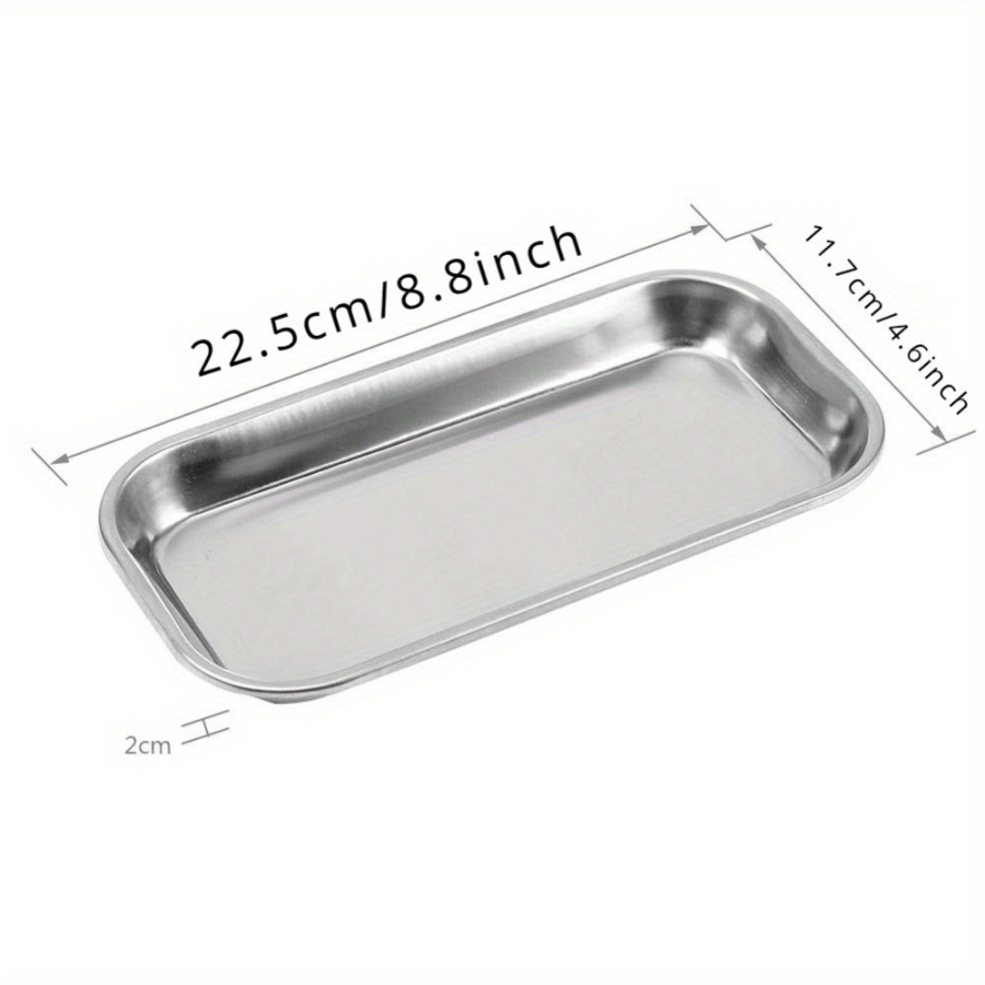 Stainless Steel Utility Trays Set of 3 for Lab Instruments Tattoo Tools and Medical Supplies