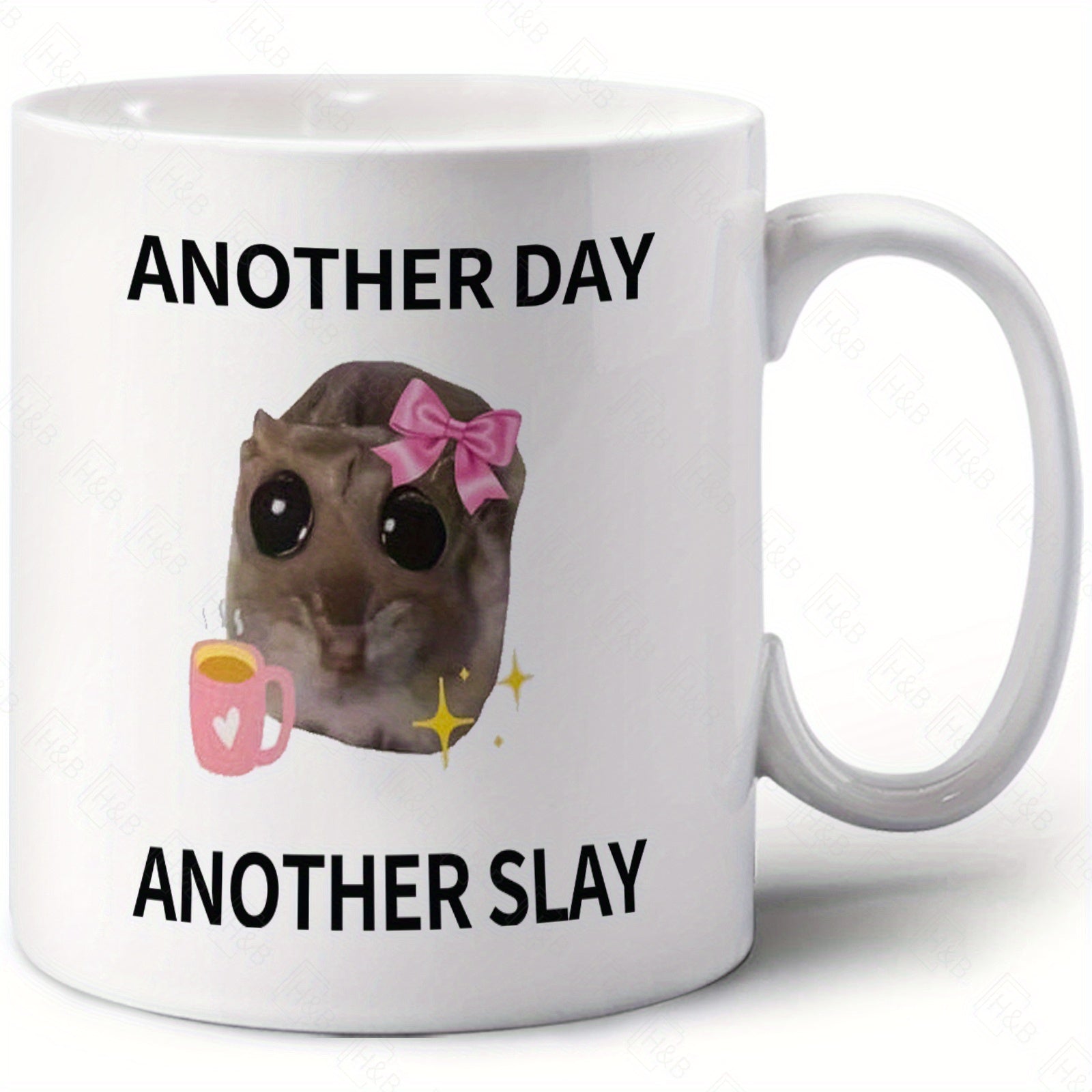 11oz Ceramic Coffee Mug with 7 Color Options and "Another Day, Another Slay" Phrase