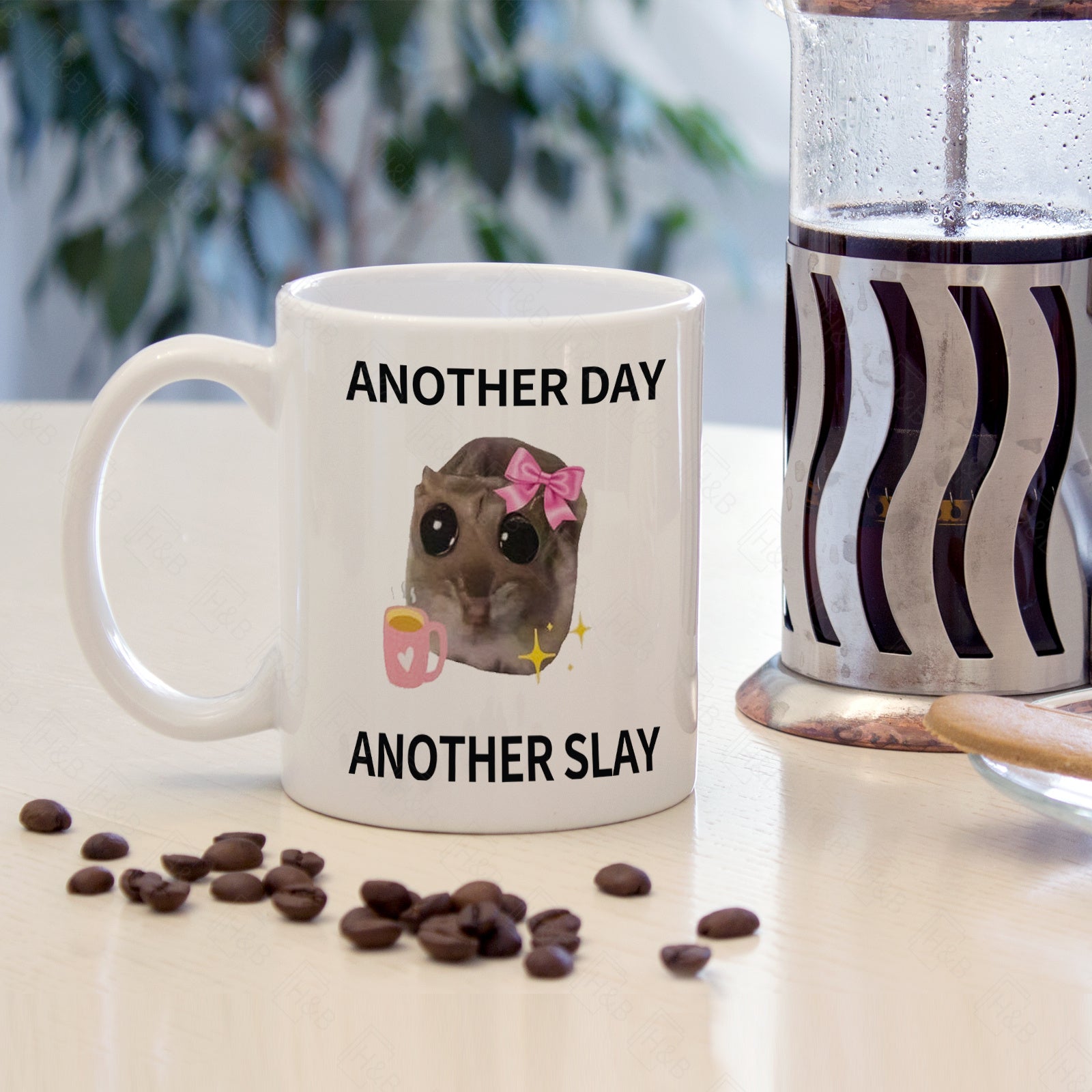 11oz Ceramic Coffee Mug with 7 Color Options and "Another Day, Another Slay" Phrase