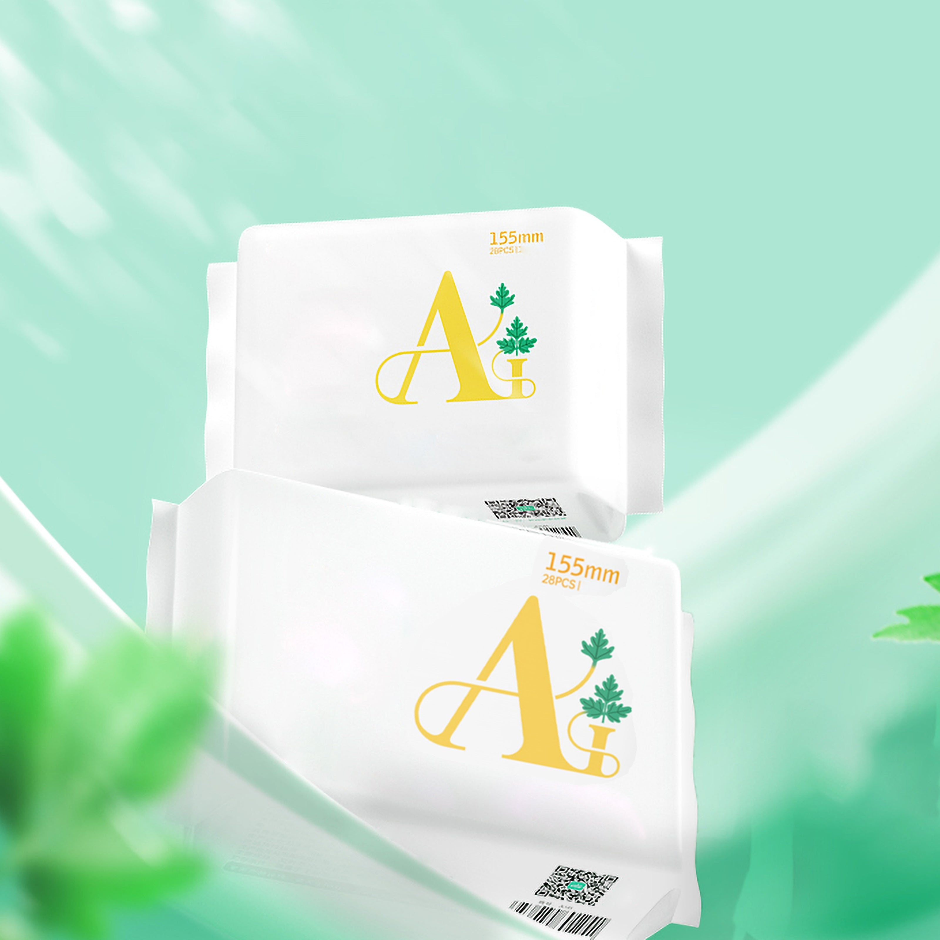 Ultra-Thin Disposable Menstrual Pads 155mm Breathable Leak-Proof Light Touch Pack of 28