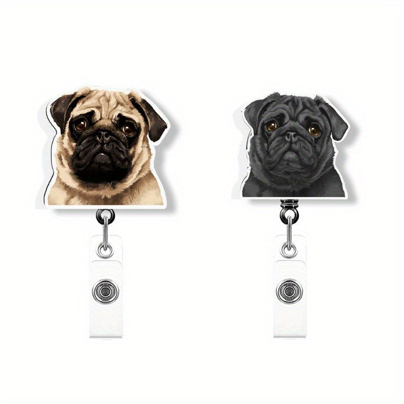 Reloj de insignia personalizado con foto de mascota con cara de perro o gato y nombre, clip de identificación de enfermera de acrílico