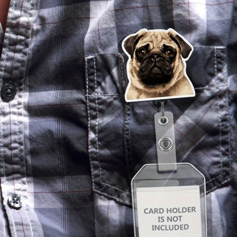 Reloj de insignia personalizado con foto de mascota con cara de perro o gato y nombre, clip de identificación de enfermera de acrílico