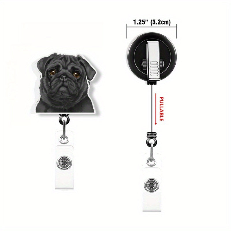 Reloj de insignia personalizado con foto de mascota con cara de perro o gato y nombre, clip de identificación de enfermera de acrílico