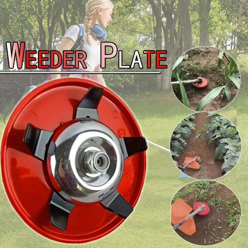 Dual-Purpose Weeder Plate Trimmer Head with Interchangeable Blades for Lawn Mower and Brush Cutter