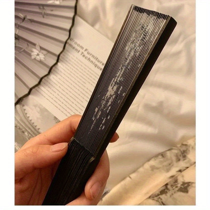 Вдохновленный Азией бамбуковый веер с растительным дизайном - идеально подходит для домашнего декора, танцев или в качестве подарка.