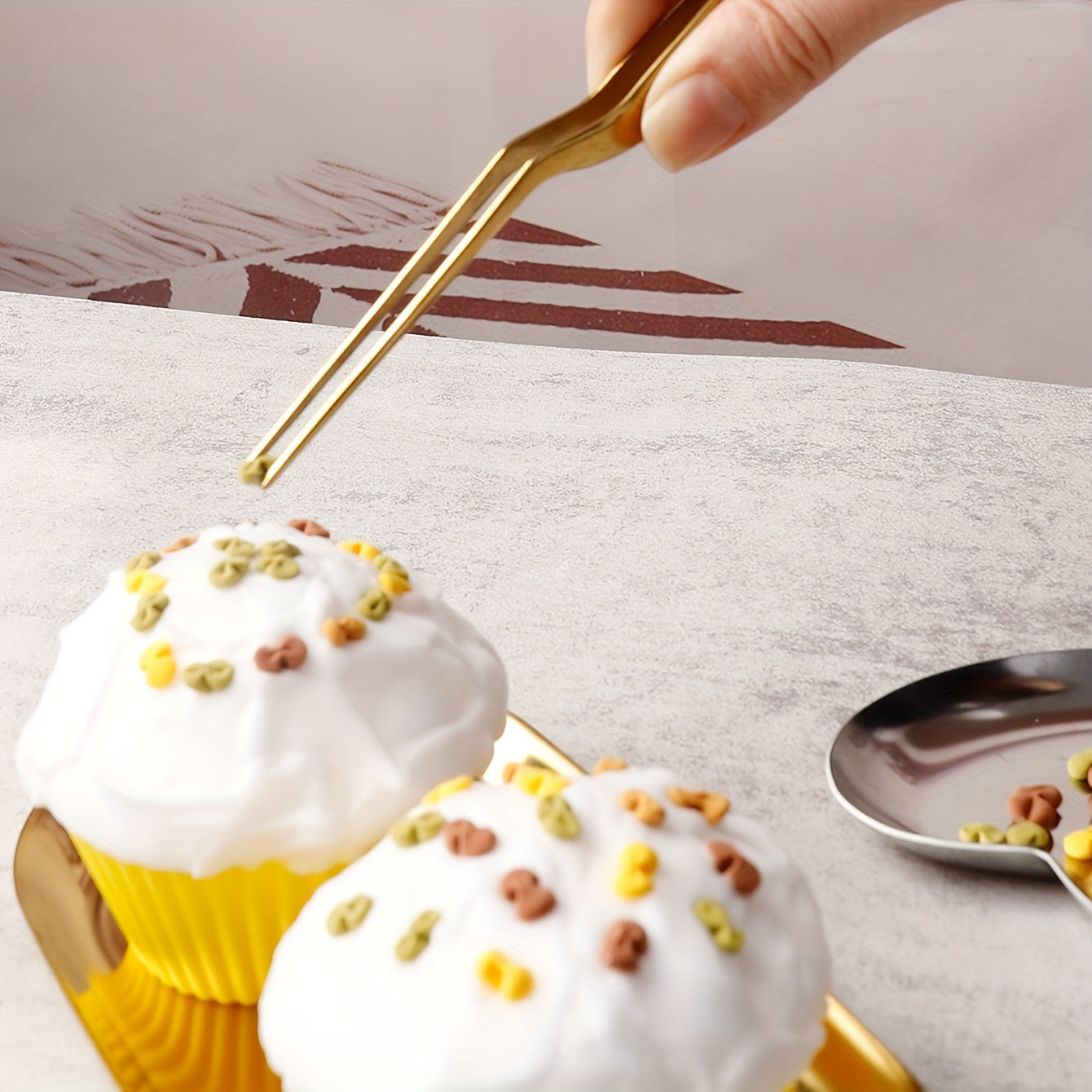 Stainless Steel Tongs for Food Plating and Cake Decorating, Professional Kitchen Tool