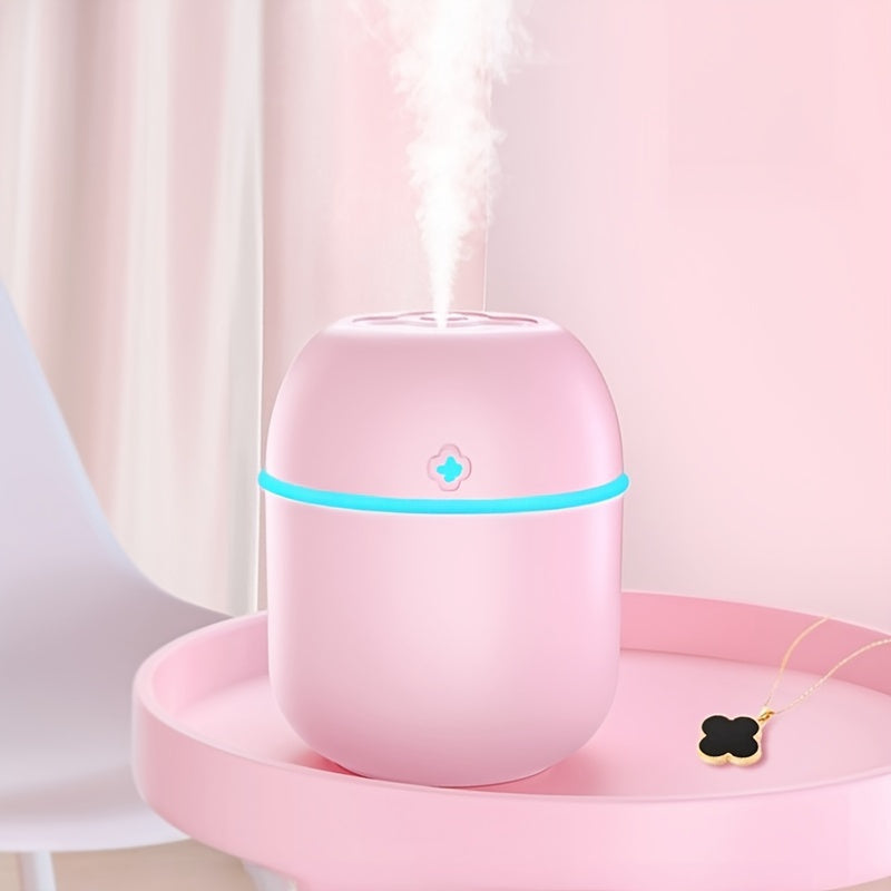 Pink USB Humidifier with Night Light Aroma Diffuser for Bedroom Living Room and Car