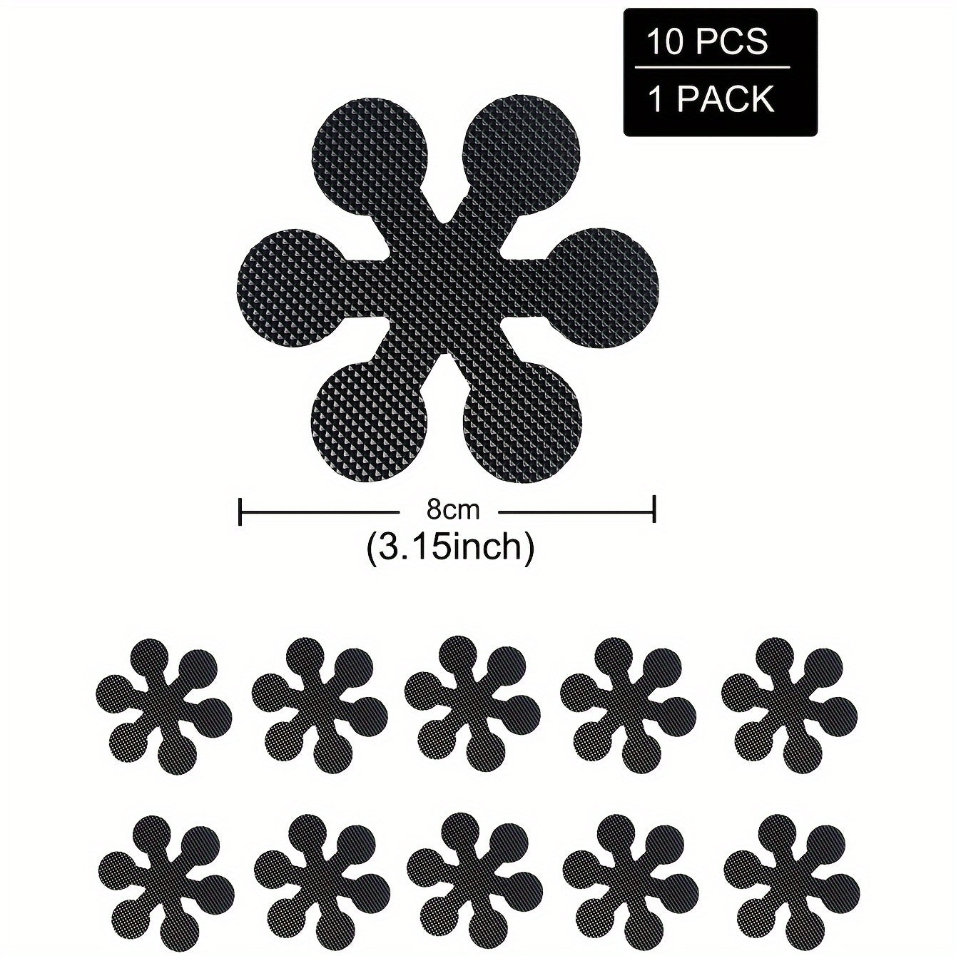 Non-Slip Flower-Shaped Bathtub Stickers Set of 10 Bathroom Floor Decals