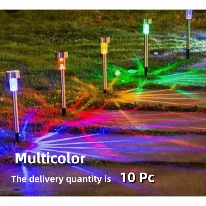 10 Pack Solar LED Landscape Lights Dusk-to-Dawn Waterproof Outdoor Pathway Garden Driveway