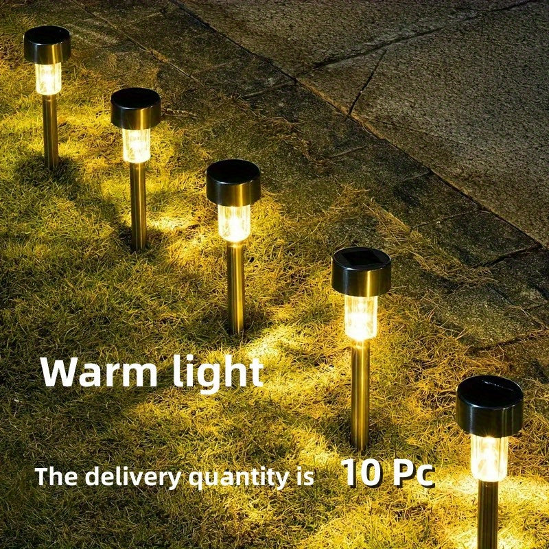 10 Pack Solar LED Landscape Lights Dusk-to-Dawn Waterproof Outdoor Pathway Garden Driveway