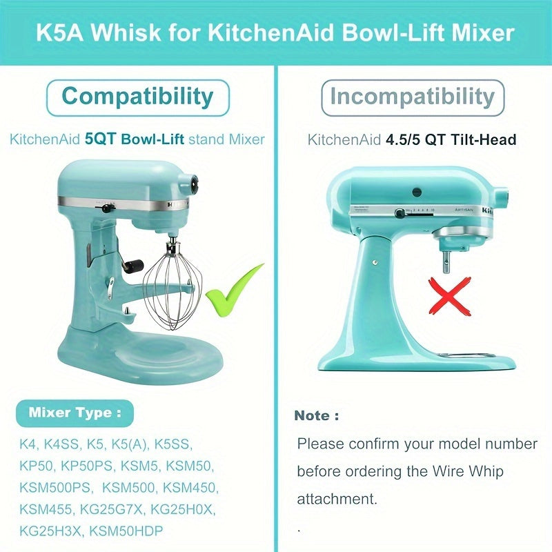 Stainless Steel Kitchen Whisk Attachment for Stand Mixers Durable and Stable