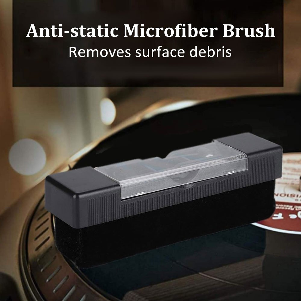 Vinyl Record Cleaning Kit with Anti-Static Plastic Brush and Cleaner for Records