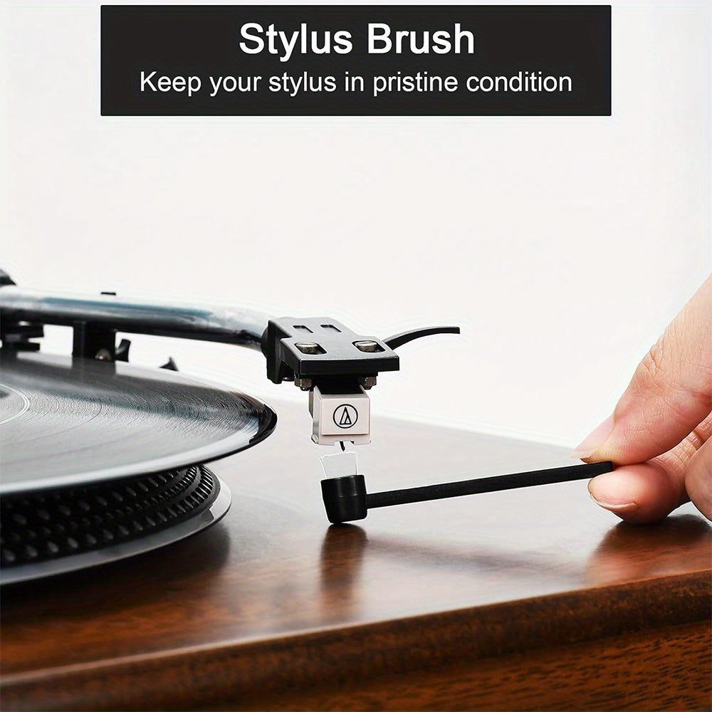 Vinyl Record Cleaning Kit with Anti-Static Plastic Brush and Cleaner for Records