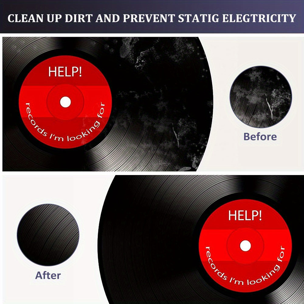 Vinyl Record Cleaning Kit with Anti-Static Plastic Brush and Cleaner for Records