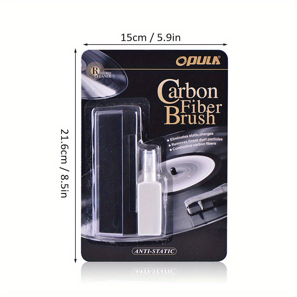 Vinyl Record Cleaning Kit with Anti-Static Plastic Brush and Cleaner for Records