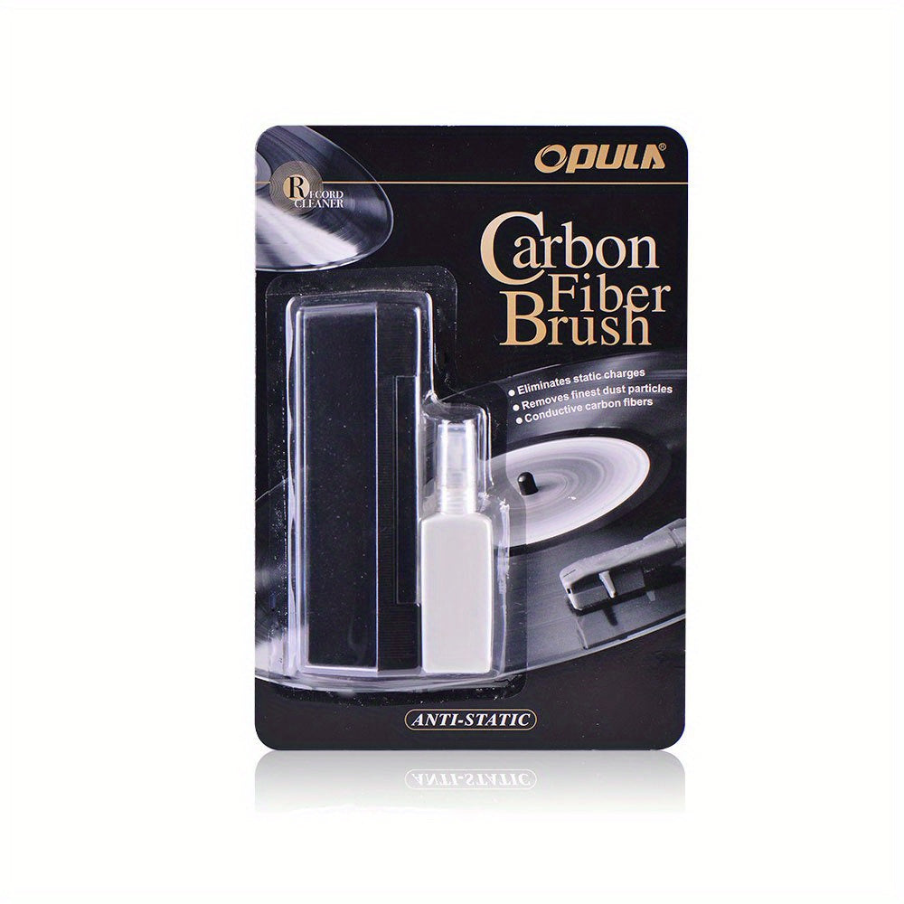 Vinyl Record Cleaning Kit with Anti-Static Plastic Brush and Cleaner for Records