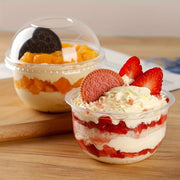 Set of 50 Clear Disposable Dessert Cups with Dome Lids for Fruit Salads and Ice Cream