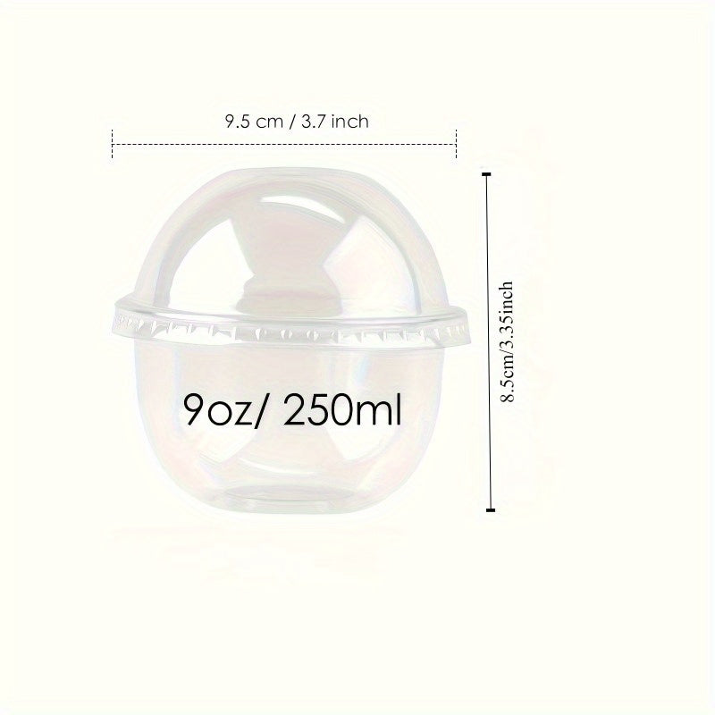 Set of 50 Clear Disposable Dessert Cups with Dome Lids for Fruit Salads and Ice Cream