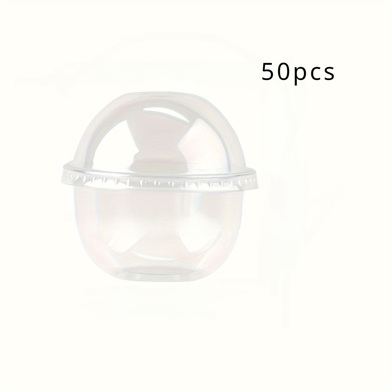 Set of 50 Clear Disposable Dessert Cups with Dome Lids for Fruit Salads and Ice Cream