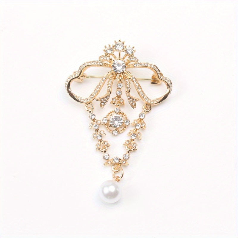 Vintage Floral Rhinestone Brooch for Women Elegant Botanical Jewelry