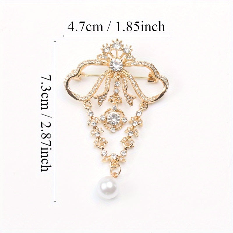 Vintage Floral Rhinestone Brooch for Women Elegant Botanical Jewelry