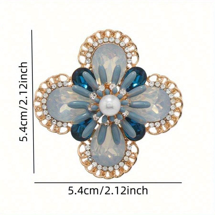 Retro-Inspired Flower Brooch with Faux Pearl Minimalist Jacket Pin for Women
