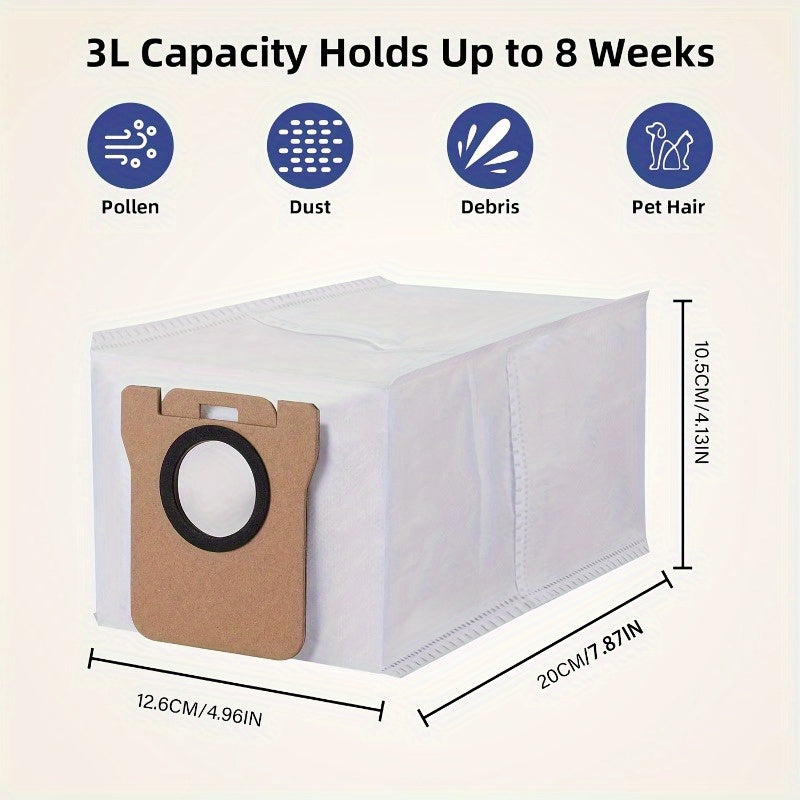10 Pack Dust Bags for Robot Vacuums Leakproof Easy to Install Large Capacity