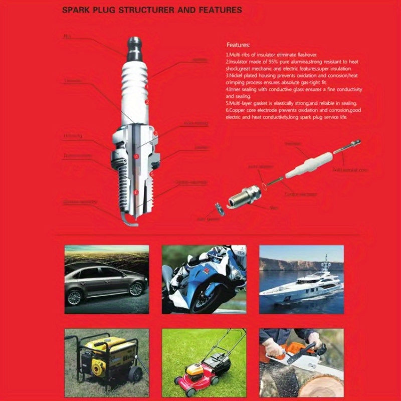 D8TC 3-Electrode Spark Plug for Motorbike ATV 125cc 150cc 200cc 250cc