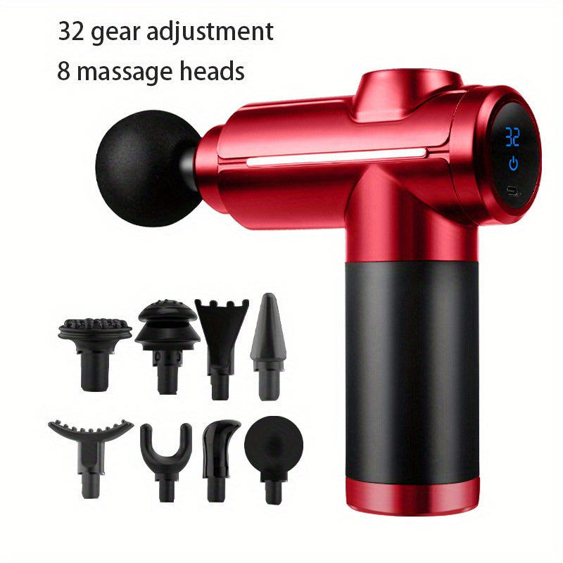 8 boshli portativ massaj quroli - Nafis dizayn, USB orqali zaryadlanadi, Tanani bo'shatuvchi uchun ideal - Mukammal sovg'a