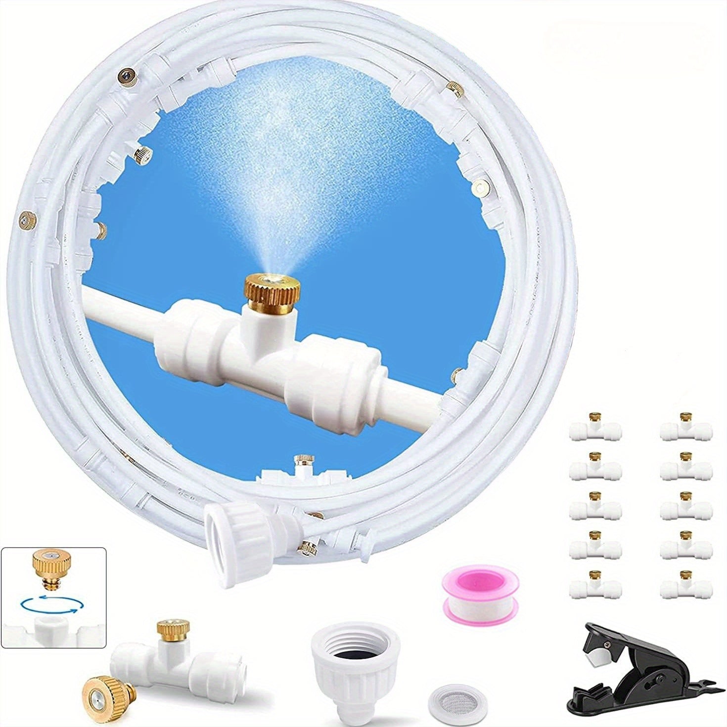 Outdoor Copper Cooling Mist System for Gardens Factories Vegetable Moisturizing