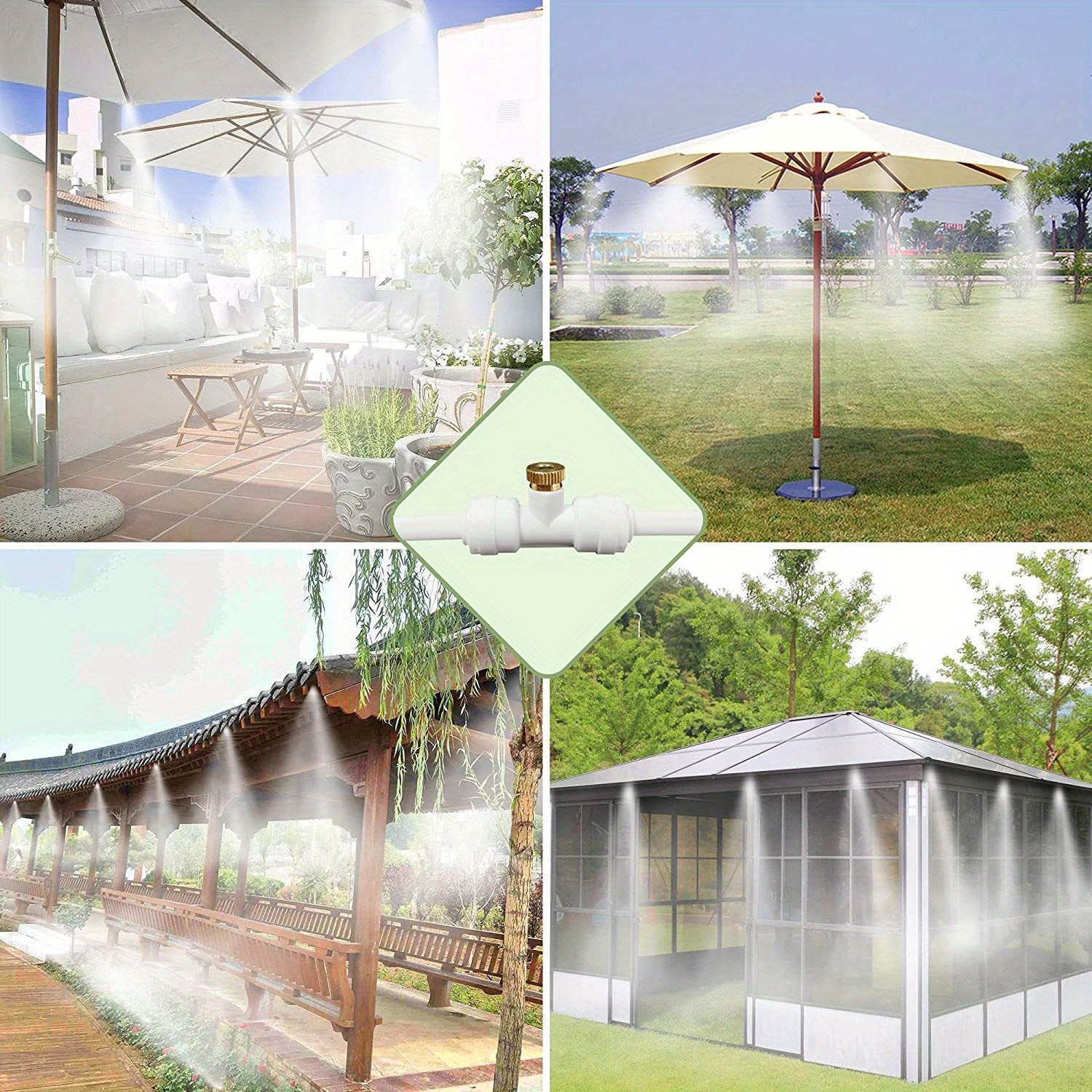 Outdoor Copper Cooling Mist System for Gardens Factories Vegetable Moisturizing