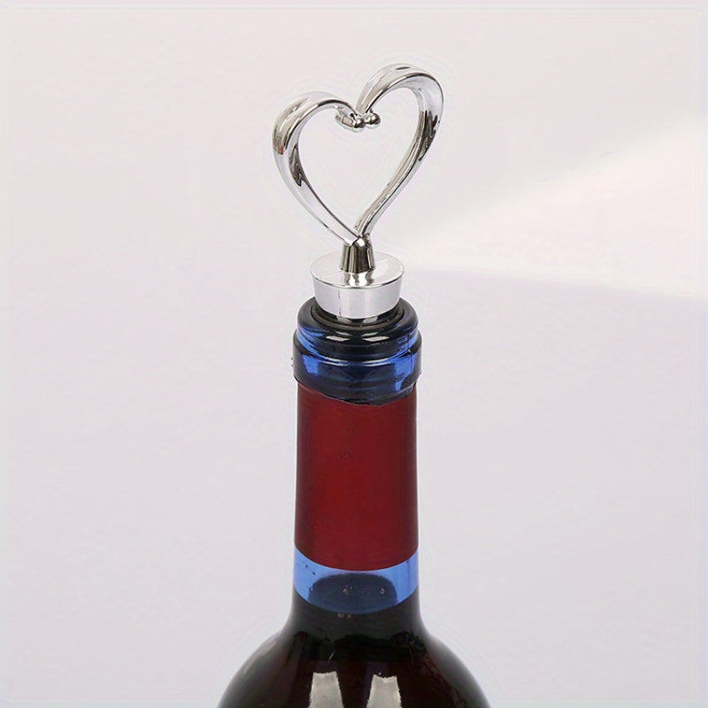 Heart-Shaped Red Wine Bottle Stopper Plastic Silicone Set of 1-8