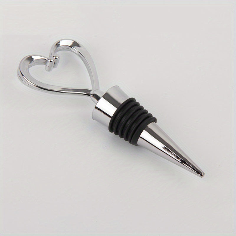 Heart-Shaped Red Wine Bottle Stopper Plastic Silicone Set of 1-8