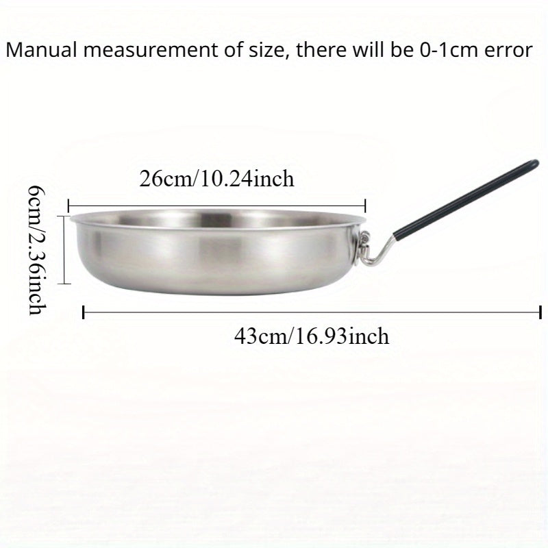 Многофункциональная сковорода из нержавеющей стали с шестигранным дном - легкая в очистке, портативный дизайн для приготовления пищи на открытом воздухе, подходит для индукционных и газовых плит.