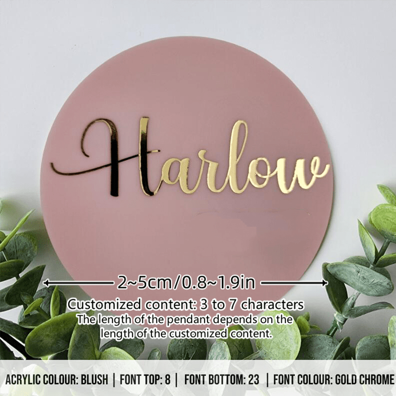 Maxsus sozlanadigan akril nom yozuvi sovgʻa savatlari uchun, nafis yozuv, bardoshli PMMA, 1 ta paket