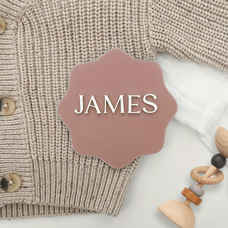 Shaxsiylashtirilgan Akril Sovg'a Savatchasi Tegi Ism, Baxtli Xabar va Sovg'a Qadoqlash Marker bilan - 1 Dona