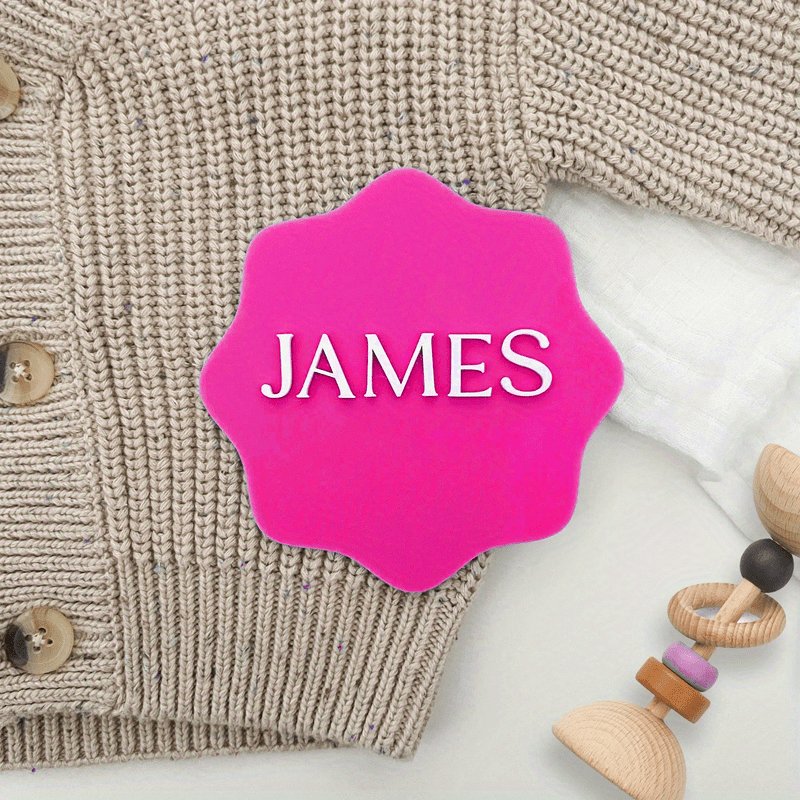 Shaxsiylashtirilgan Akril Sovg'a Savatchasi Tegi Ism, Baxtli Xabar va Sovg'a Qadoqlash Marker bilan - 1 Dona