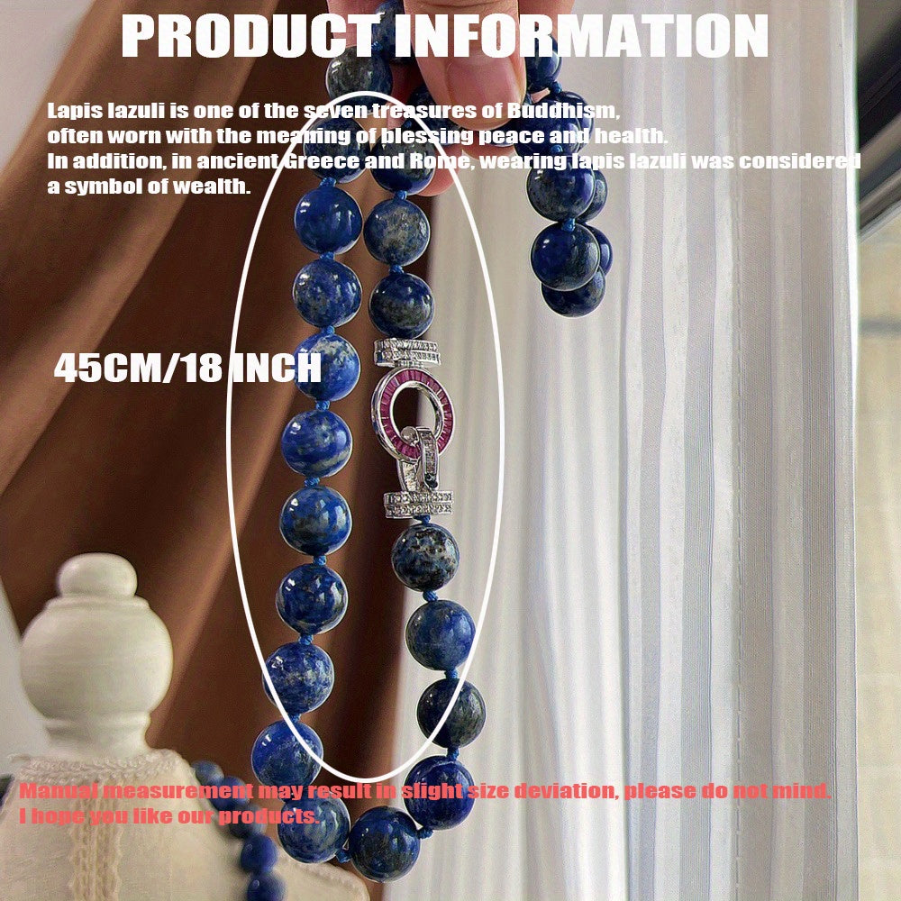 Ajoyib Lapis Lazuli Marjonli Bezak - Tabiiy 12mm To'siq, Nafis va Ko'p Maqsadli, Har qanday Tadbir uchun Zo'r, Unga Ideal Sovg'a