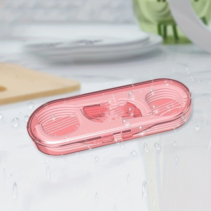 10pcs Travel Portable Dental Floss Picks in Pastel Pink Mint Green Hygienic Case