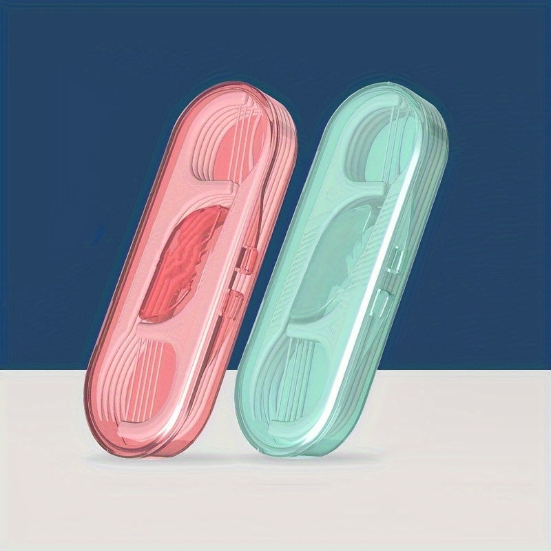 10pcs Travel Portable Dental Floss Picks in Pastel Pink Mint Green Hygienic Case