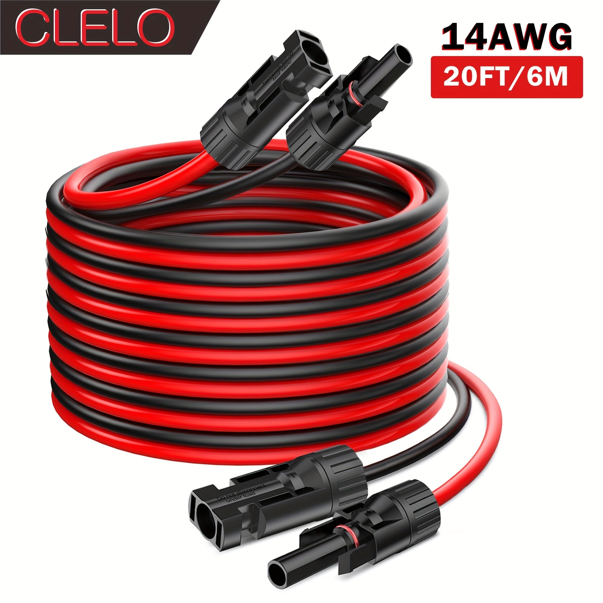 Cable de extensión para panel solar 14AWG con conectores hembra y macho para estación de energía portátil para autocaravana